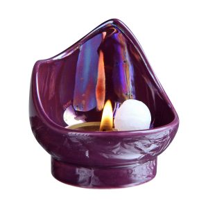 Keramik-Leuchter "Cocima", lila (Brenner: messing)-0