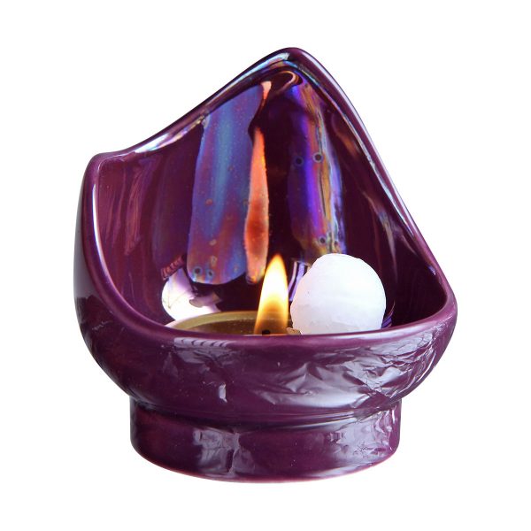 Keramik-Leuchter “Cocima”, lila (Brenner: messing)-0