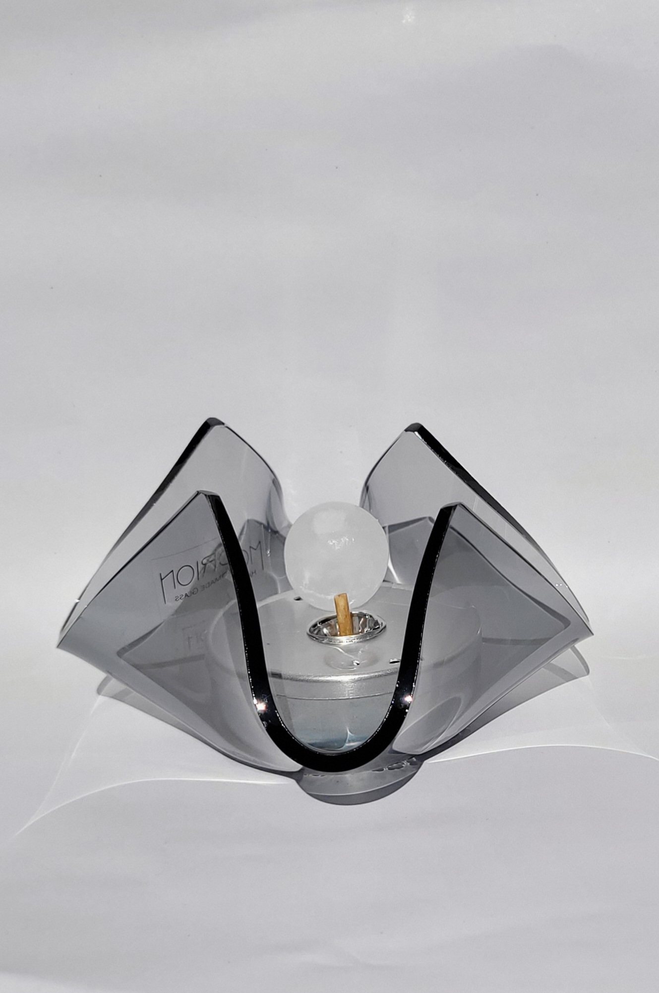 Glasleuchter “Tavirosa”, grau (Brenner: chrom)