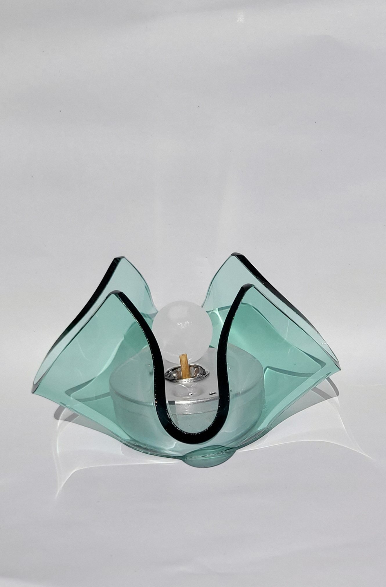 Glasleuchter “Tavirosa”, mint (Brenner: chrom)
