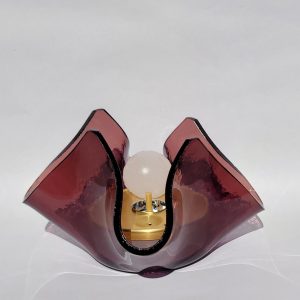 Glasleuchter "Tavirosa", weinrot (Brenner: messing)